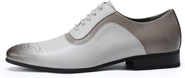 Чоловічі класичні туфлі YFFUSHI Oxford Brogues — ділові шкіряні черевики для офісу та вечірок (сіро-коричневі, 43 EU)