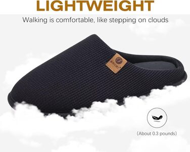Чоловічі домашні капці ONCAI з ефектом пам'яті Memory Foam, з підкладкою зі штучного хутра та гумовою підошвою, чорні, розмір 46 EU