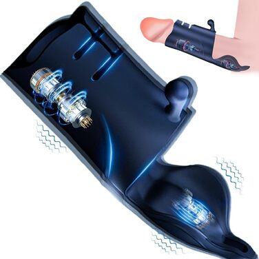 Вібратор для пеніса Jpscor - кільце для пеніса з 10 режимами вібрації, рукав для збільшення та подовження ерекції