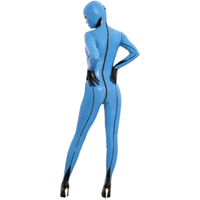 Латексний комбінезон з ластовинням для жінок та чоловіків DDINGHOONQPODFR, синій, 100% гума, 3XL