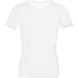 Чоловіча футболка з сіткою для спорту - літня, прозора, біла, розмір M