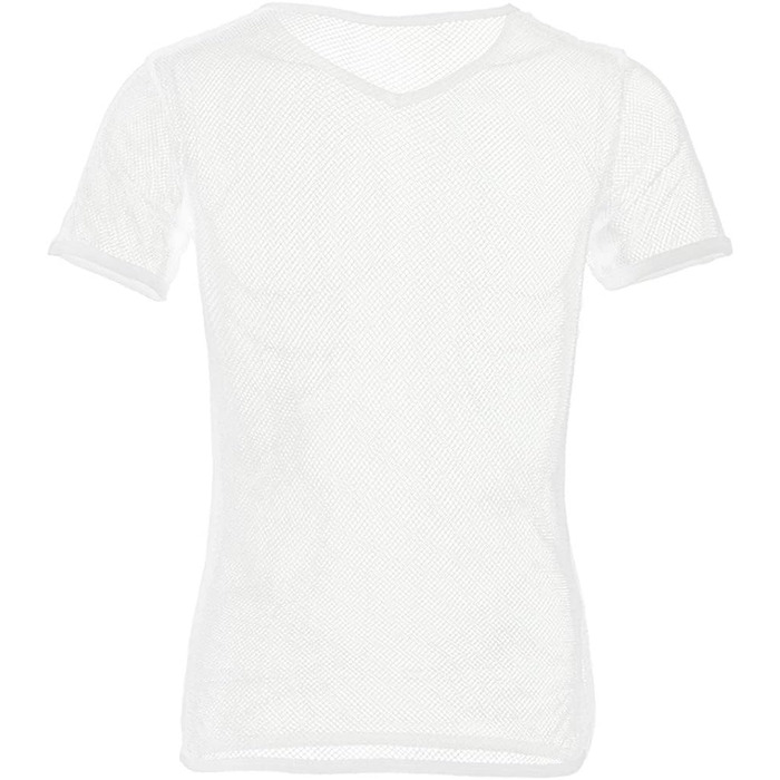 Чоловіча футболка з сіткою для спорту - літня, прозора, біла, розмір M