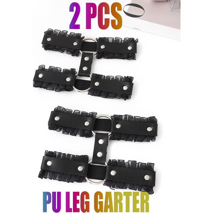 Жіночий набір аксесуарів для тіла Campsis Punk: 2 шт. спідниці-гумки з чорною мереживом, для рейву