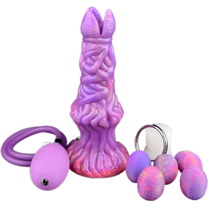 Світлодіодний інопланетний яйцеклад-дилда з п'ятьма світлодіодними яйцями, пневматичний фантазійний дилда для стимуляції G-точки, секс-іграшка для жінок та чоловіків, анальний плагін-дилда