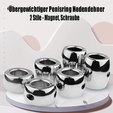 Сталеві кільця для яєчок (ходенринги) - сталеві, для чоловіків, 30/40/60 мм, з магнітом/гвинтом. Іграшки для дорослих