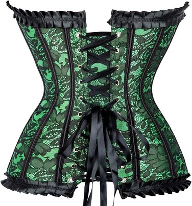 Корсет Grebrafan для жінок, корсет-боді з мережива, класичний, зелений, 42-44