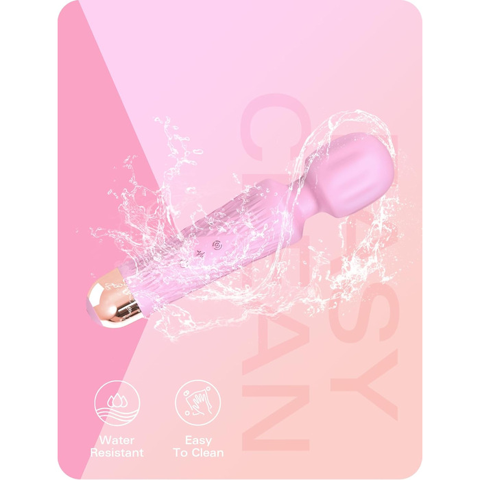 JOYANY Масажер для тіла – 3 години роботи від акумулятора, тихий та потужний мотор, водонепроникний, функція пам'яті, 20 режимів вібрації, 8 швидкостей – набір силіконових вібраторів для розслаблення м'язів (фіолетовий, рожевий)