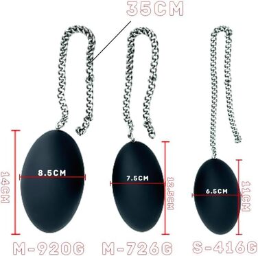 Анальний плаг з силікону у формі яйця, з ланцюгом з нержавіючої сталі, анальний м'ячик, анальні кульки, анальний ділдо, великі яйця, анальний масаж, вагінальне використання, мастурбація для жінок та чоловіків, секс-іграшка (S)