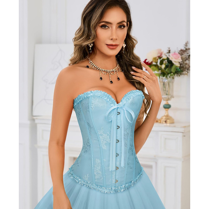 Корсет-бюстгальтер XZQTIVE для жінок, XXL, світло-блакитний, готичний стиль