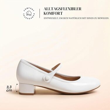 Жіночі туфлі Mary Jane від DREAM PAIRS, білі, розмір 43 EU