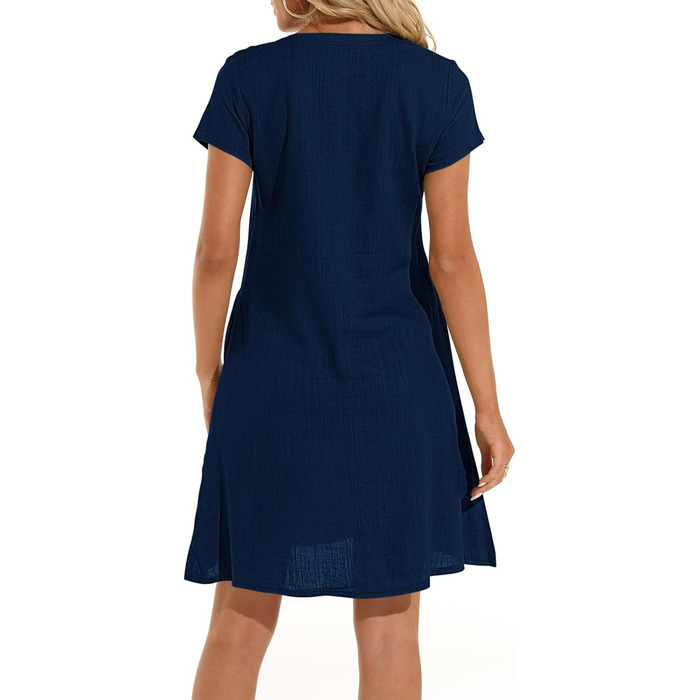 Сукня Tincini Soerkleid льон пляжна A-силует з V-подібним вирізом, розмір S, колір - темно-синій