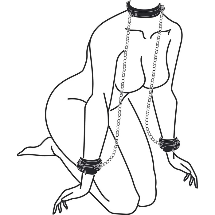 EasyToys Набори наручників з штучної шкіри, регульовані, 80 см, діаметр 11-28 см - для ролей Domina/Dominus