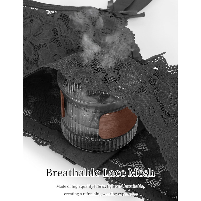 Сексуальний комплект спідньої білизни: страпгуртel з мереживом, широкі еластичні ремінці, чорний, великі розміри XL-XXL