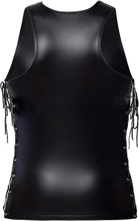 Чоловіча нічна сорочка з шортами та жилеткою, чорна, сексуальна, облягаюча, для дому та сну