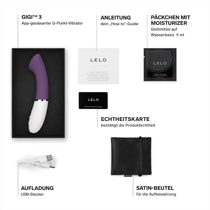 LELO Gigi 3: Вібратор для жінок з керуванням через додаток, стимуляція точки G, 8 режимів (Сливовий)