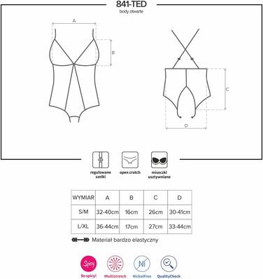 Спідниця Obsessive Damen 841-ted-1, чорна, розмір M EU