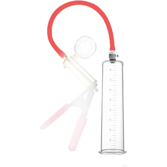 Вакуумна помпа для збільшення пеніса з силіконовим шлангом для чоловіків. Допомагає при еректильній дисфункції. Іграшка для дорослих для соло та парних ігор (23x5.7 см)