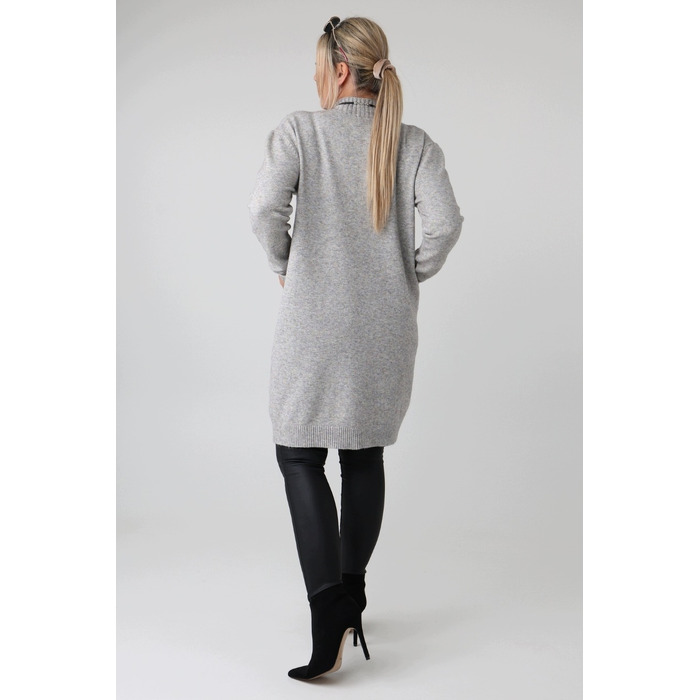 Жіночий світр FEMIMODA сірий, oversize, довжина нижче колін, розмір 42/44