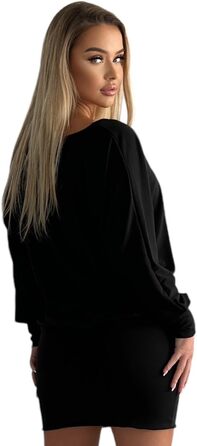 Сукня міні Mississhop святкова блискуча, чорна (S-XXL) - Туніка-пуловер