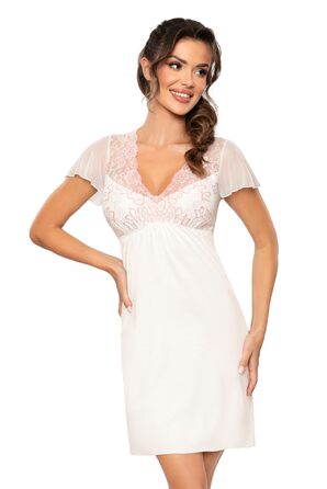 Selente Sweet Dreams: Елегантний нігтьовий халат/піжама з мереживом (виготовлено в ЄС), розмір 44, бежевий