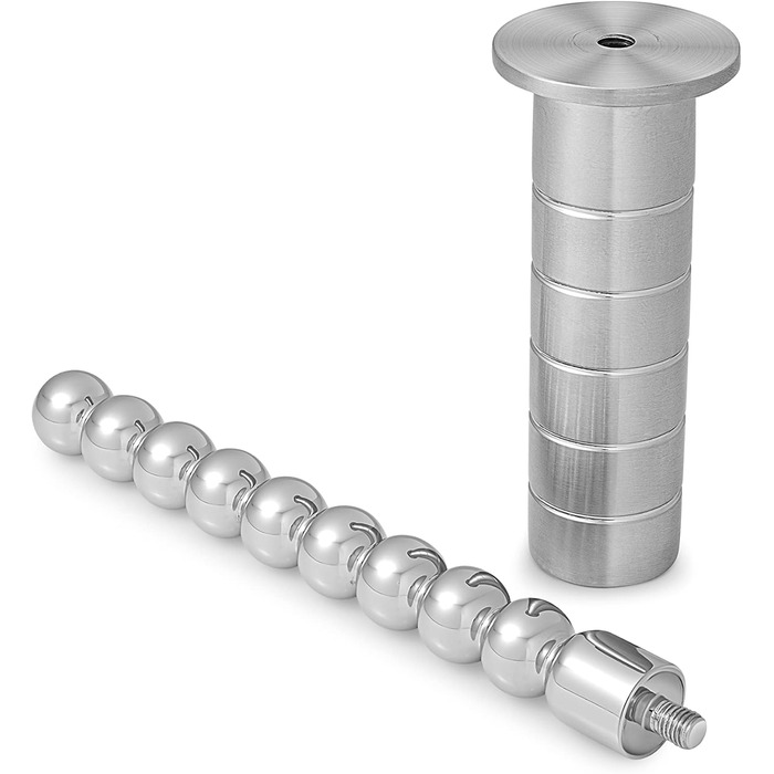 Анальний плагін з нержавіючої сталі з 12 кулями - унісекс, для дорослих