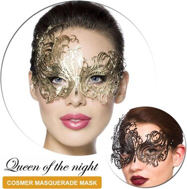 Маскарадні маски для жінок та чоловіків, пара, венеціанська маска, римсько-грецька маска для Хелловіну, костюм, вечірка, бал (Золотий Фенікс)
