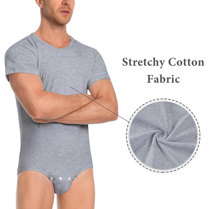 Комбінезон чоловічий Littleforbig з бавовни, вільний крій (сірий темно-сірий, L)