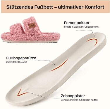 Жіночі плюшеві капці EverFoams з відкритим носком, рожеві (розмір 42/43 EU)