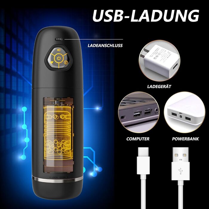 Електричний мастурбатор для чоловіків з 9 режимами та реалістичною вагіною, білий