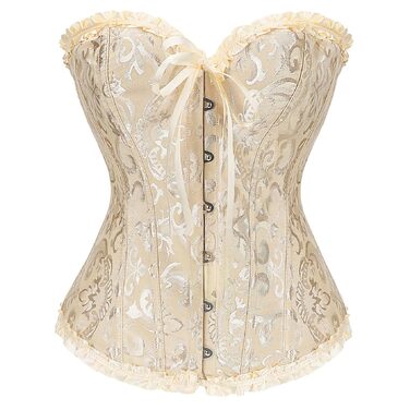 Жіночий корсет-бюстгальтер XZQTIVE з мереживом, з кісточками, готичний корсаж, бюстгальтер, топ XS, абрикосовий колір