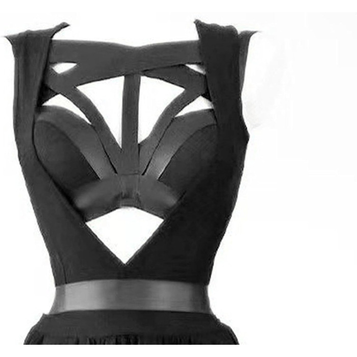 Жіноча сексуальна сукня-комбінезон, бюстгальтер з бандажем, нижня білизна, піжами, мереживна спідниця, чорний колір, розмір XXL