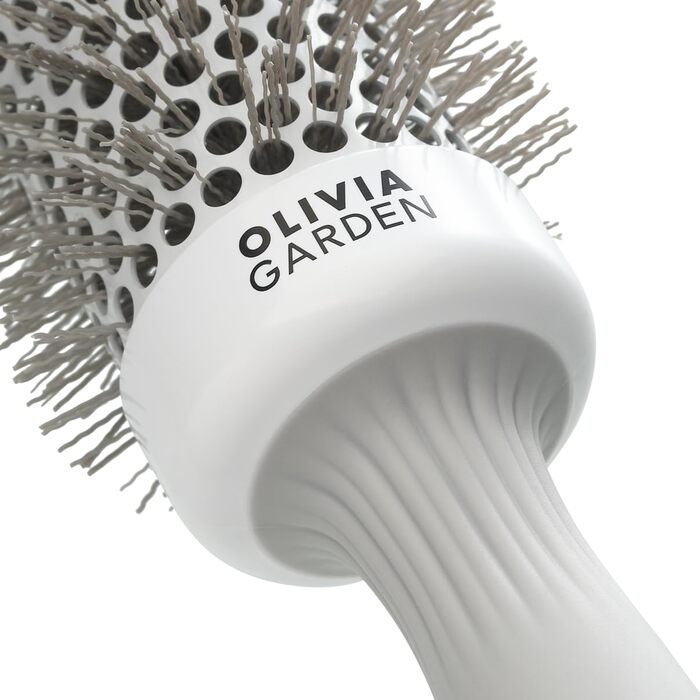 Професійна кругла щітка для укладки волосся Olivia Garden Expert Blowout Speed, 45 мм, біло-сіра
