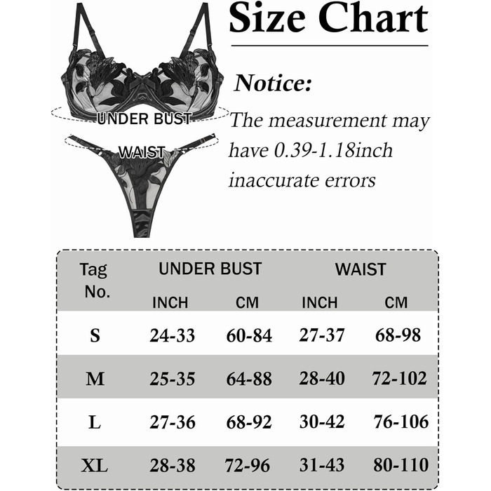 Panegy: Комплект бюстгальтера та трусиків Push-Up з вишивкою, білий (чорний, XL)