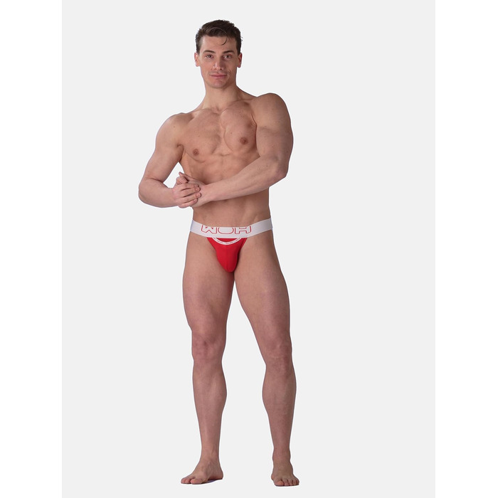 Шорти-боксер WOH для чоловіків, боксер-шорти, G-String, Jockstrap, сексуальна білизна, шорти-боксер, G-String, сексуальна білизна, для чоловіків, сексуальний вигляд, ідеальна посадка, білизна для особливих випадків, принт, (M, Jockstrap Sexy Fun Red)