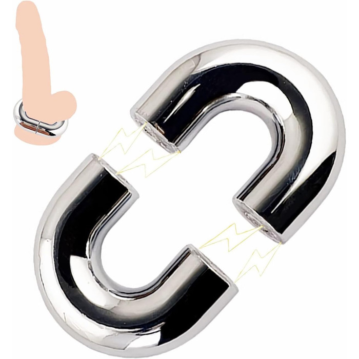 Сталевий магнітний кільце для пеніса, сталевий кок-рінг, кільце для яєчок, чоловічий металевий аксесуар для БДСМ, іграшка для сексуального рабства, розтягування, CBT, SM.