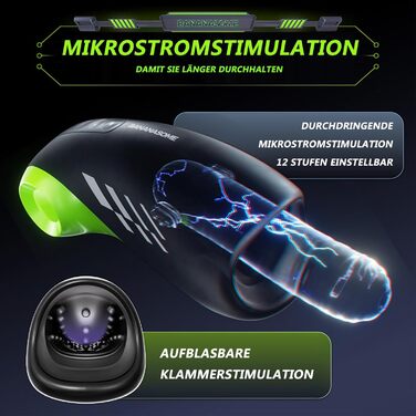 Електричний мастурбатор для чоловіків, бездротовий, з підігрівом та 12 ступенів електростимуляції та 10 вібраційних режимів