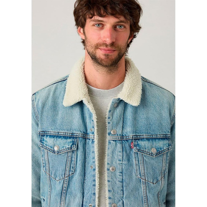 Чоловіча джинсова куртка Levi's Trucker з підкладкою Sherpa, колір Kentucky Blue