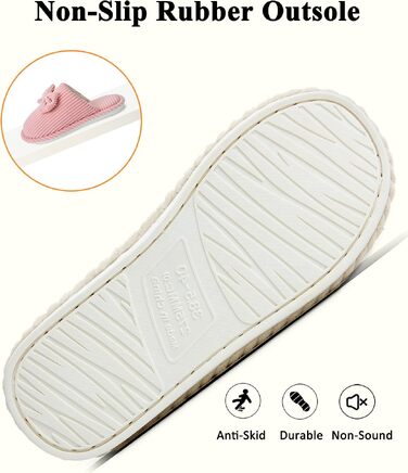 Жіночі зимові капці Coswind з ефектом пам'яті Memory Foam, плюшева підкладка та вельветовий верх, рожеві (розмір 36.5/38 EU)