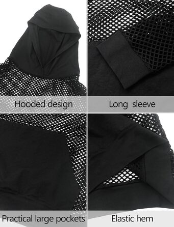 Чоловіча сітчаста сорочка AIEOE: дихаюча, з довгим рукавом, мереживна, сексуальна клубна сорочка, прозора сітчаста сорочка, чорна