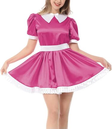 Сукня для чоловіків Sissy з рюшами, у стилі Лоліта, великі розміри, для рольових ігор, вечірок, Хелловіну (Рожева, XXL)