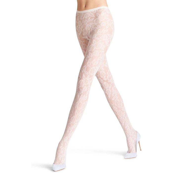 Штрипки FALKE x Kaviar Gauche для жінок, прозорі, розкішні, для весілля, без гумки, тонка шва на кінчику, м'яка тканина, білий перламутр, S-M, 1 шт.