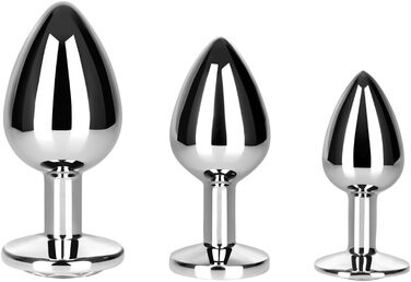 Анальний розширювач EIS, набір з 3-х частин з алюмінію з кристалами, широка база для тренування