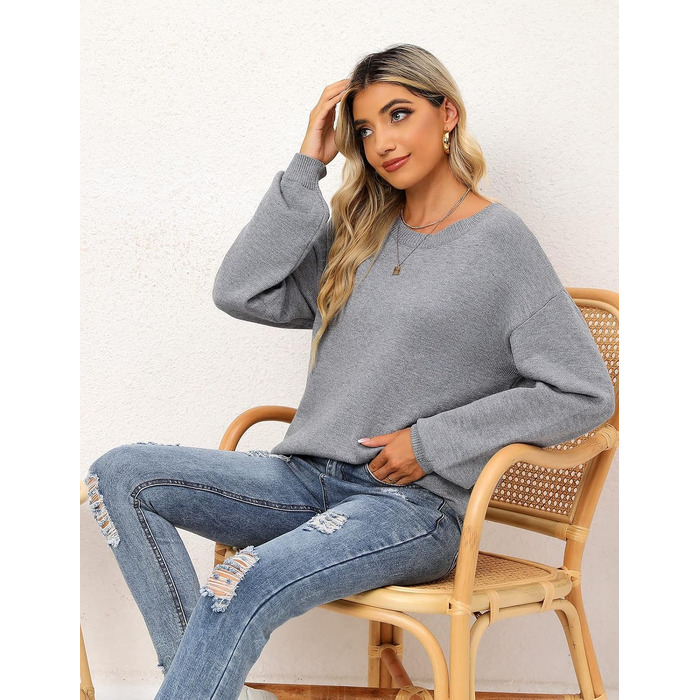 Жіночий зимовий в'язаний светр Heekpek Pullover Daen з кольоровим блоком, сірий, розмір M