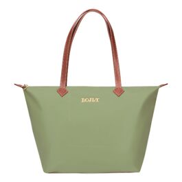 Жіноча сумка-шопер Tote Bag великого розміру, водонепроникна нейлонова сумка на плече з блискавкою, складана легка сумка для роботи, навчання, покупок та подорожей (Авокадо Зелений)