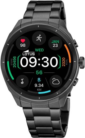 Смарт-годинник Lotus Smartime 2nd Gen Nexo 50206/1 для чоловіків, сталь 316L, водонепроникність IP65, ШІ-помічник, чорний