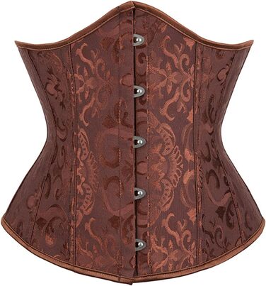 Корсет Sxybox для під грудьми, шнурівка, корсаж, бюстгальтер, для Хелловіну та карнавалу (S, Коричневий)