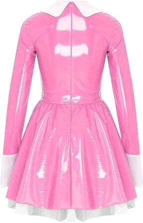 Костюм косплею: Французьке горничне плаття для жінок, рожевий, довгі рукави, A-силует, рожевий, розмір L