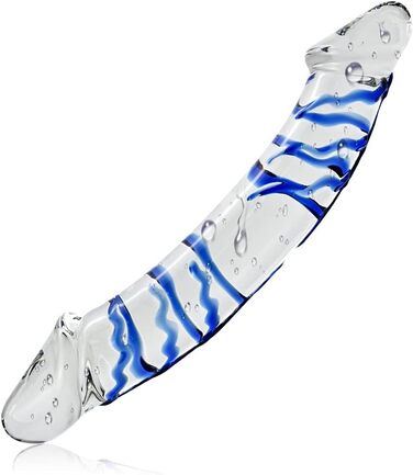 Анальний стимулятор з двома головками (G-точка, масаж простати) - синій, з ехідою