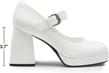 Жіночі туфлі Mary Jane Dream Pairs, білі, екошкіра (PU), розмір 38.5 EU