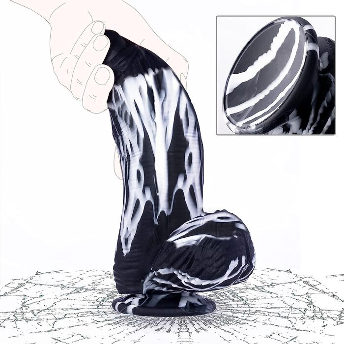 Анальний секс-іграшка XXL 'Фентезі' - великий силіконовий дилда з соскою, чорного кольору, для чоловіків та жінок